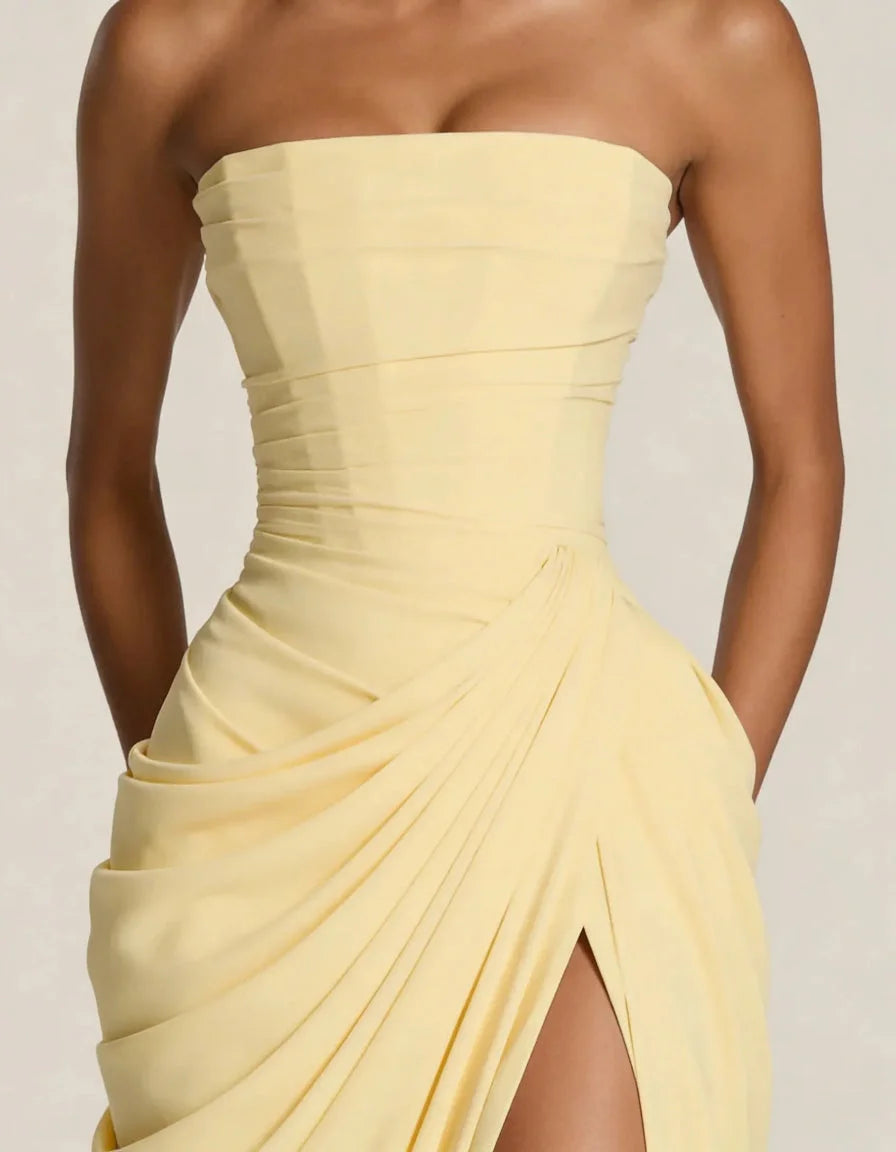 Le Dhalia — Robe De Soirée Drapée Sans Bretelles — photo 3