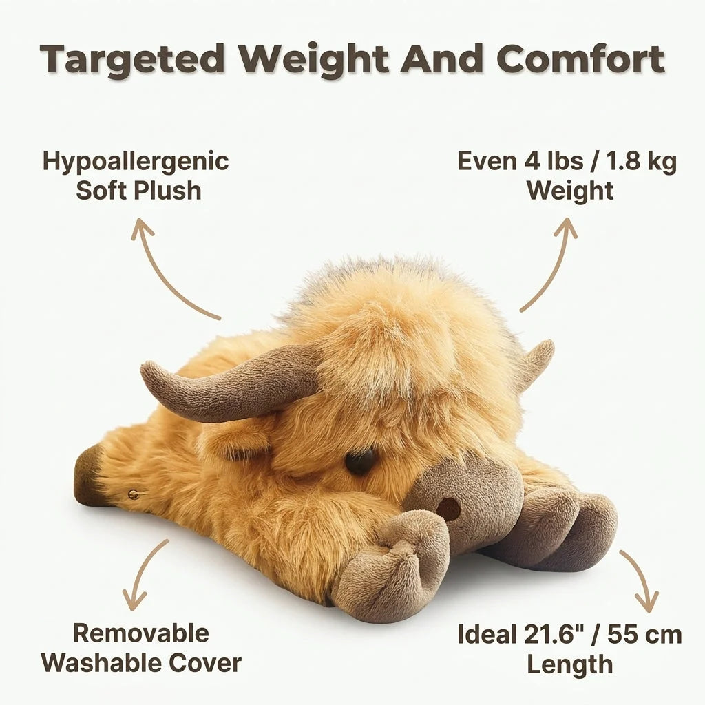 Peluche Vache Highland Anti-Stress – Compagnon Apaisant pour le Sommeil — photo 2