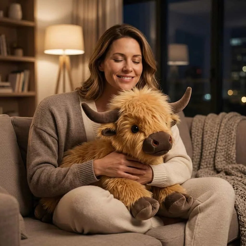 Peluche Vache Highland Anti-Stress – Compagnon Apaisant pour le Sommeil — photo 4